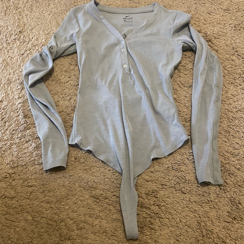 Gray Long Sleeve Bodysuit